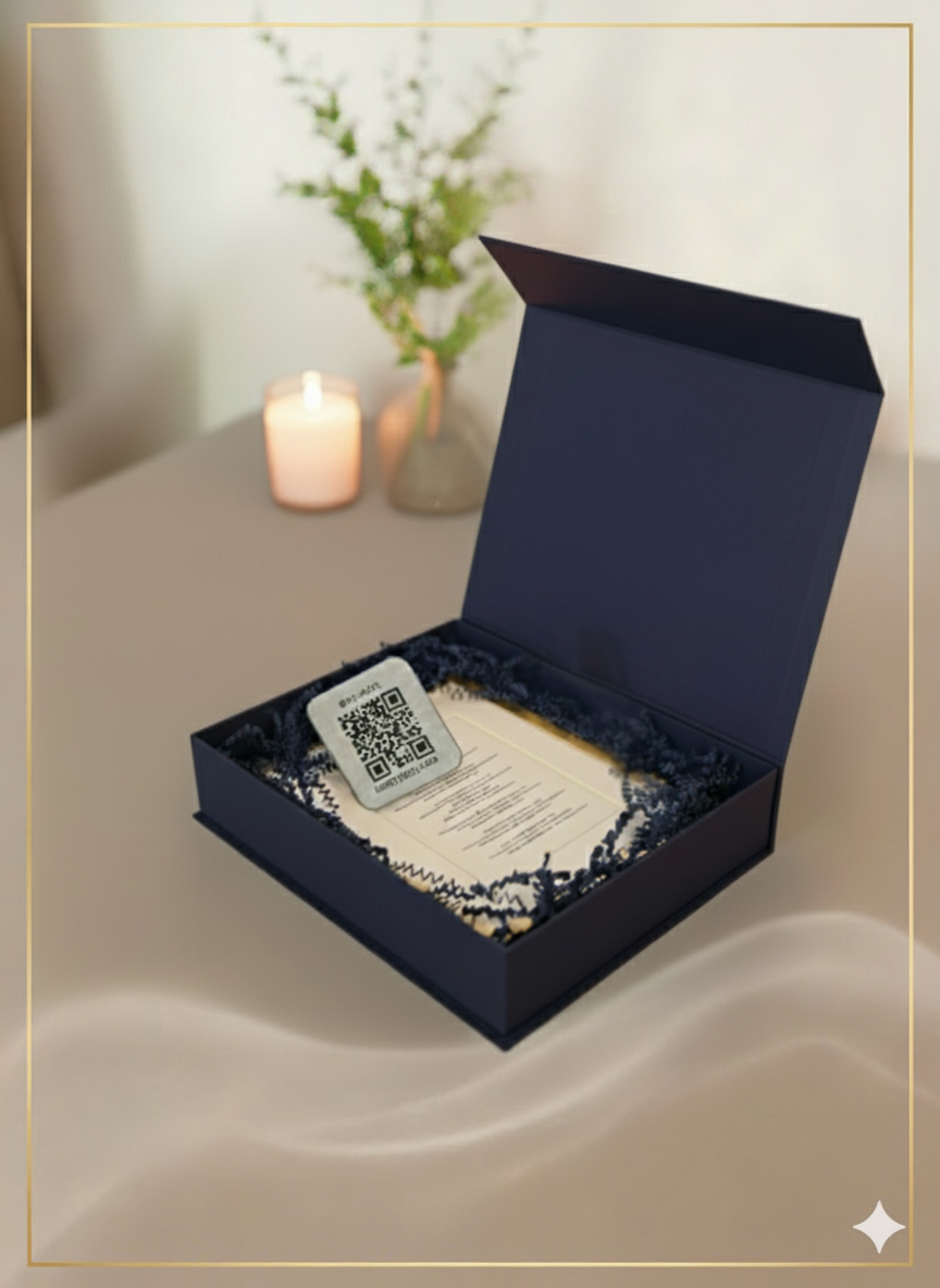 Open Legacy tribute box with QR plaque